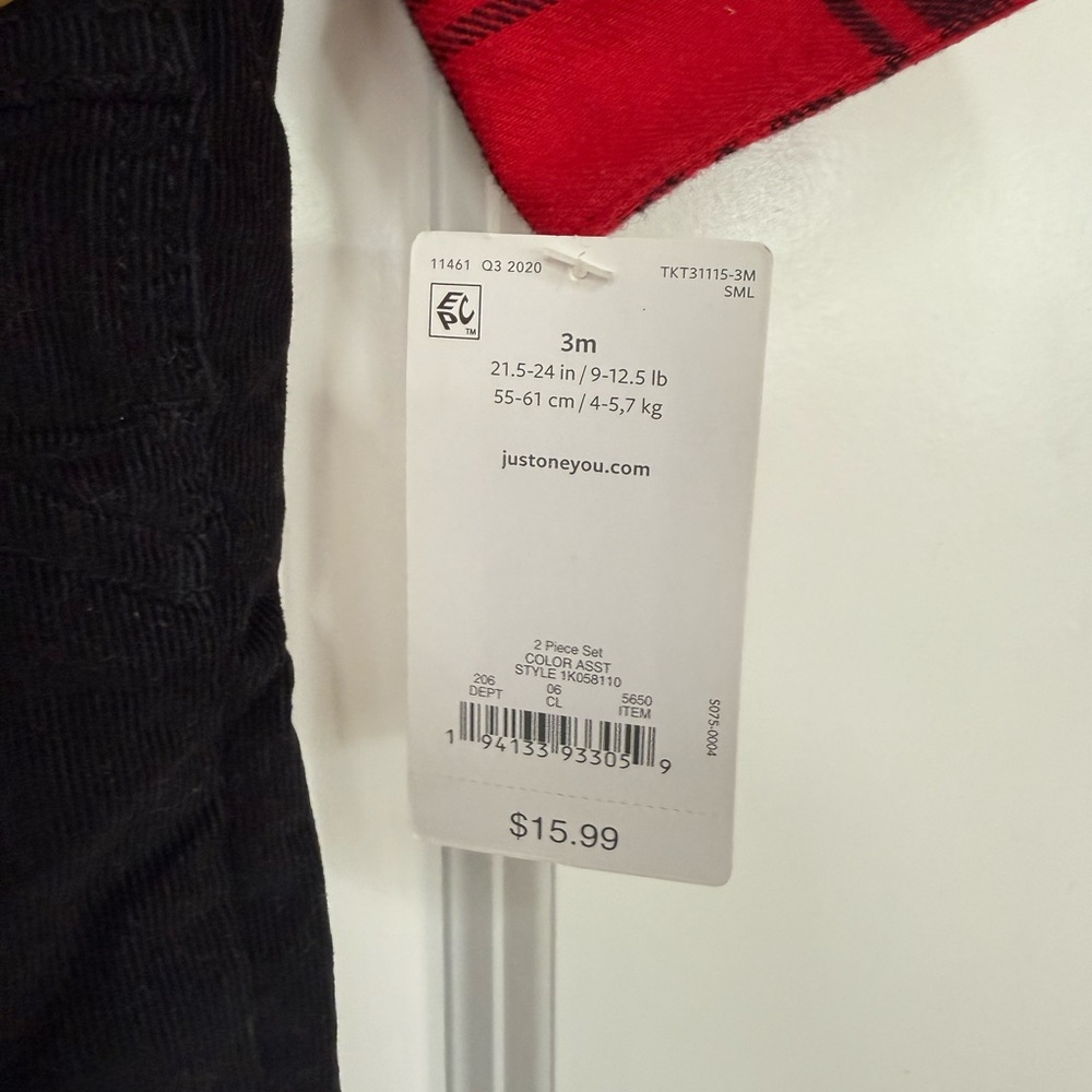 Carter's Baby Black Corduroy Overalls with Adjustable Straps - Picture 2 of 4